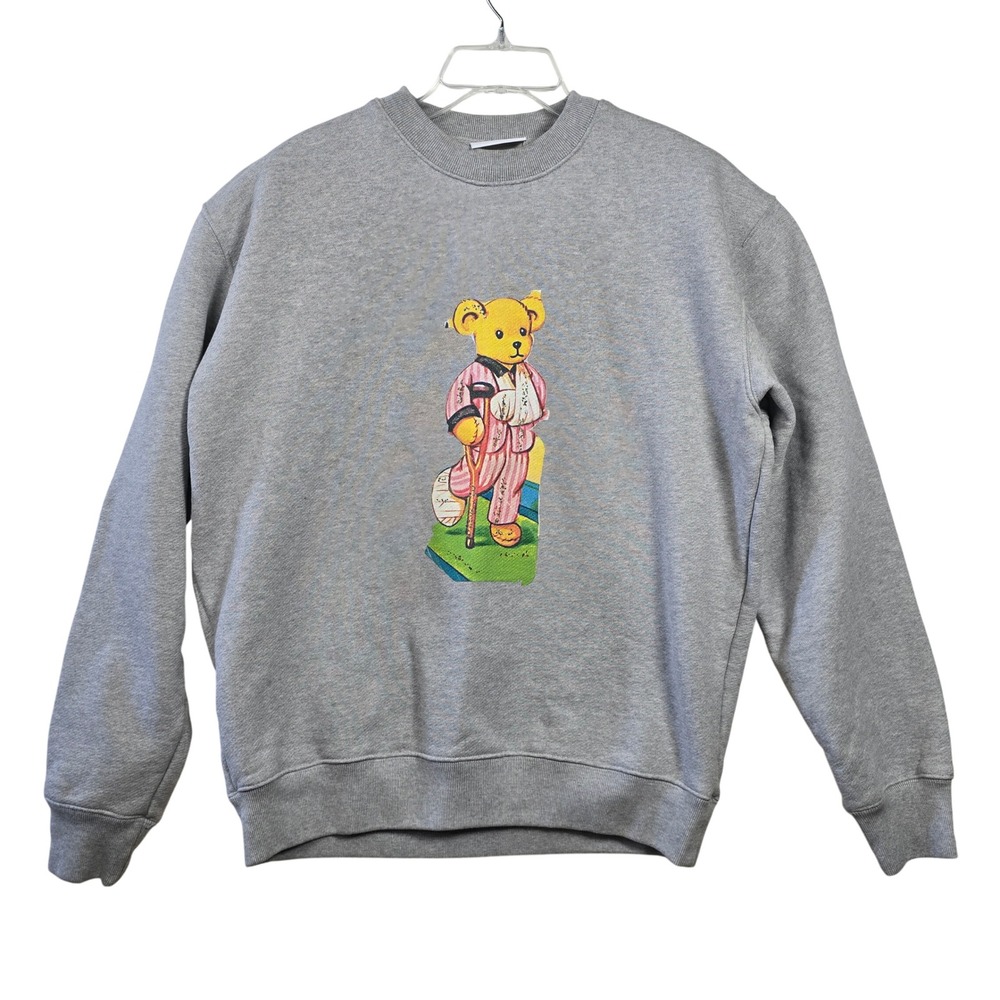 Soulland Scraps Sweatshirt Injured Bear Gray Cotton Graphic Mens XL Portugal